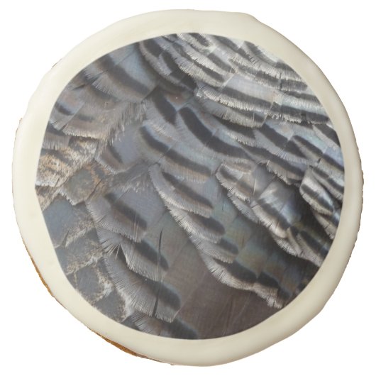 Wild Turkey Feathers II Abstract Nature Design Sugar Cookie (Front)