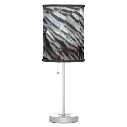 Wild Turkey Feathers II Abstract Nature Design Table Lamp (Right)