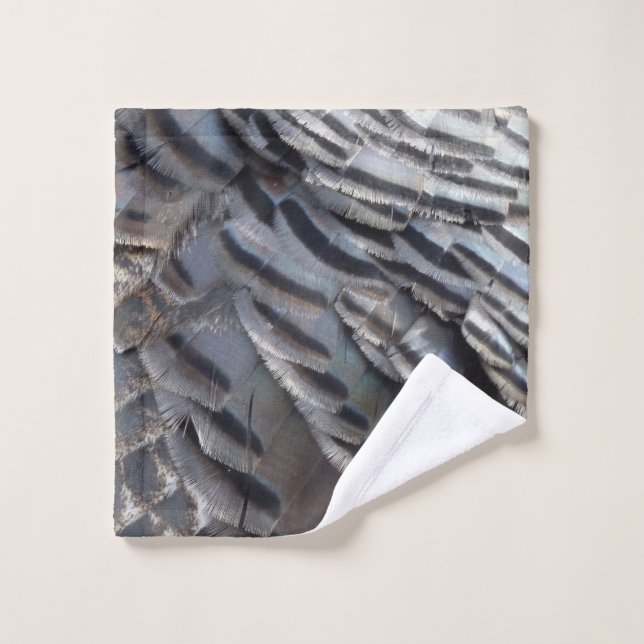Wild Turkey Feathers II Abstract Nature Design Wash Cloth (Wash Cloth)