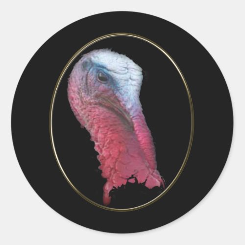 Wild Turkey Head Classic Round Sticker