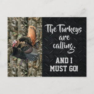 Wild Turkey Hunting Quotes Camo Post Card