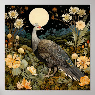 Wild turkey in meadow painting art print