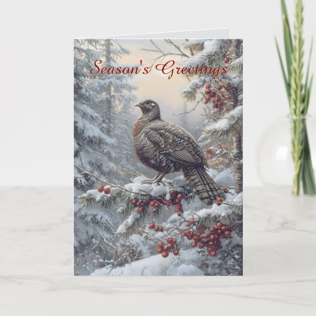 Wild Turkey in the Snow Christmas Card (Front)