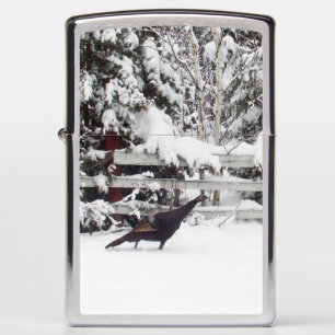 Wild Turkey in Winter Zippo Lighter