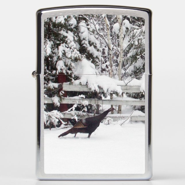 Wild Turkey in Winter Zippo Lighter (Front)