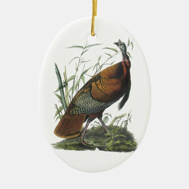 Wild Turkey, John Audubon Ceramic Ornament (Front)