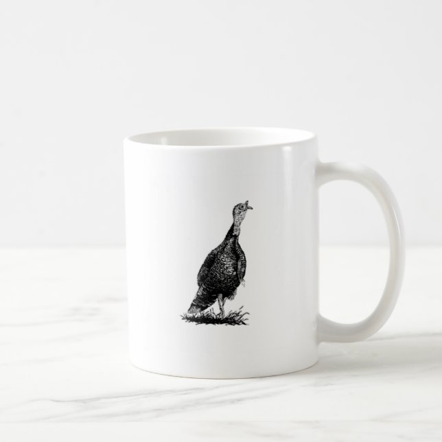 Wild Turkey (line art) Coffee Mug (Right)
