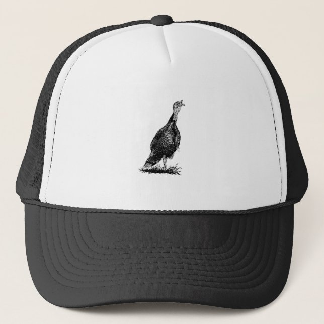 Wild Turkey (line art) Trucker Hat (Front)