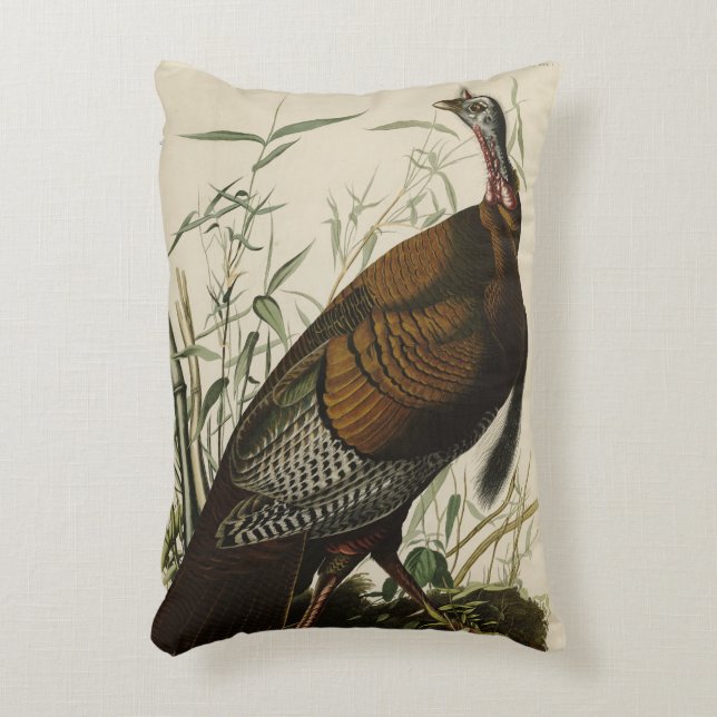 Wild Turkey (Male) from Audubon's Birds of America Accent Pillow (Front(Vertical))