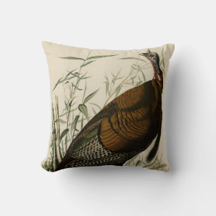 Wild Turkey (Male) from Audubon's Birds of America Throw Pillow