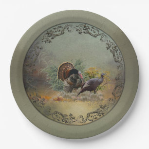 Wild turkey paper plates