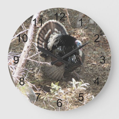 Wild Turkey Strutting for the Ladies Large Clock