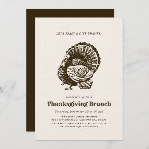 Wild Turkey Thanksgiving Brunch Invitation