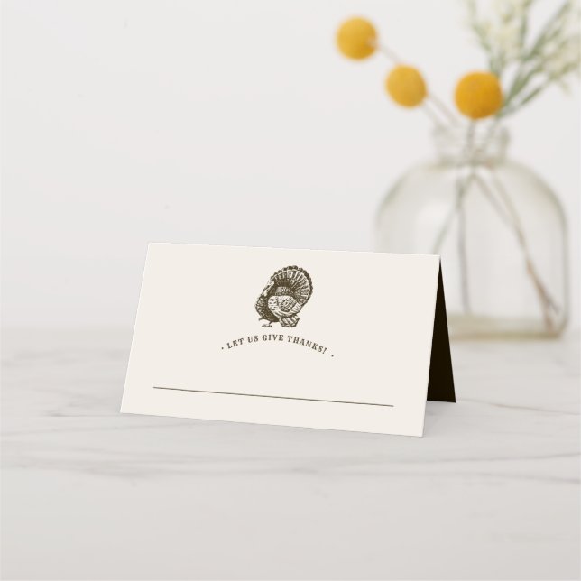 Wild Turkey | Thanksgiving Customized Thankful Place Card (Front)