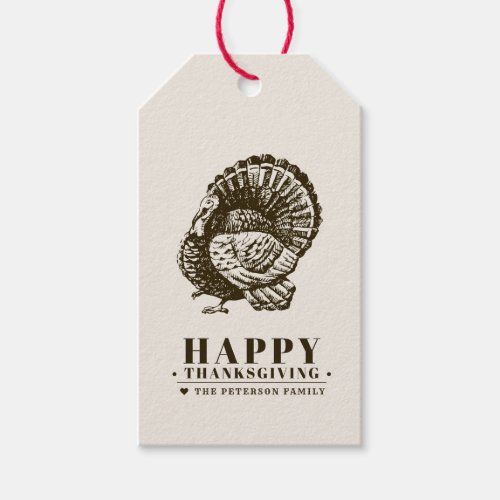 Wild Turkey  Thanksgiving Gift Tags