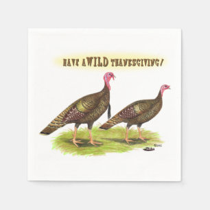 Wild Turkey Thanksgiving Napkins