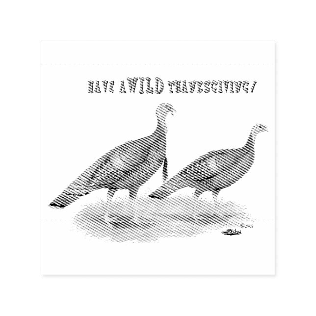 Wild Turkey Thanksgiving Self-inking Stamp (Design)