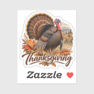 Wild Turkey Thanksgiving Sticker
