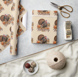 Wild Turkey Thanksgiving Wrapping Paper