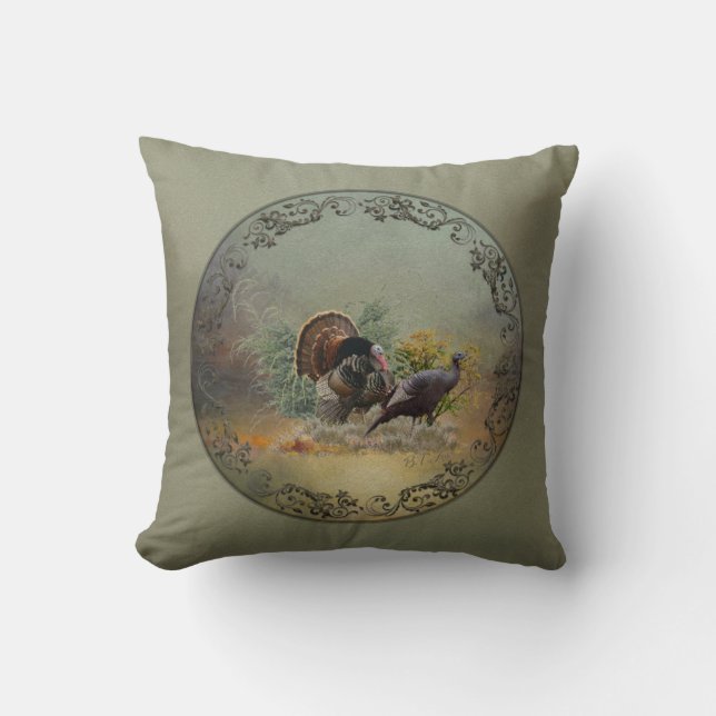 Wild turkey   throw pillow (Front)