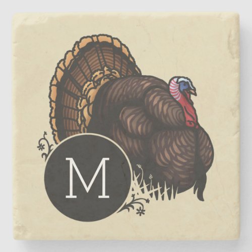 Wild Turkey with Monogram Stone Coaster