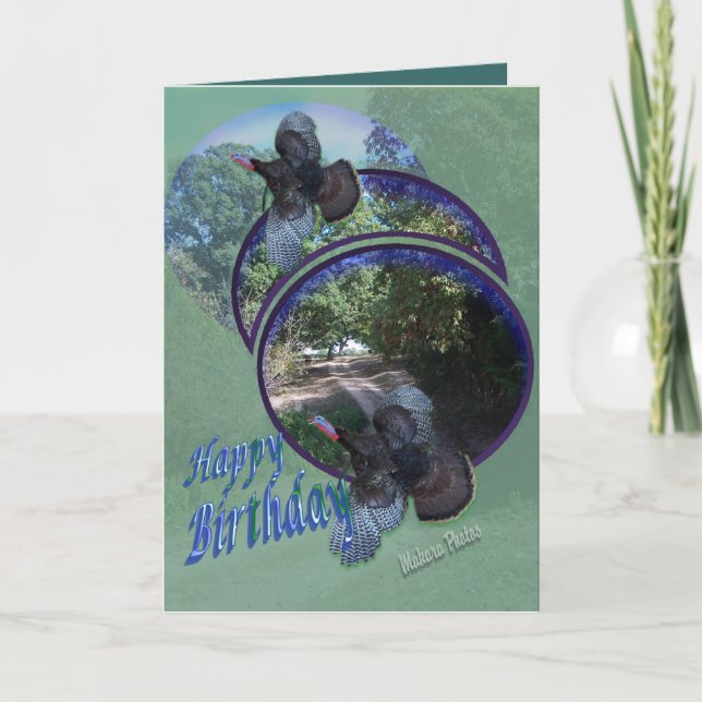 Wild Turkeys in flight-personalize Card (Front)