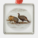 Wild Turkeys in Snow Metal Ornament