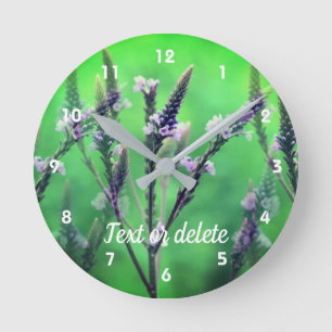 Wild Vervain Flower Personalized Round Clock