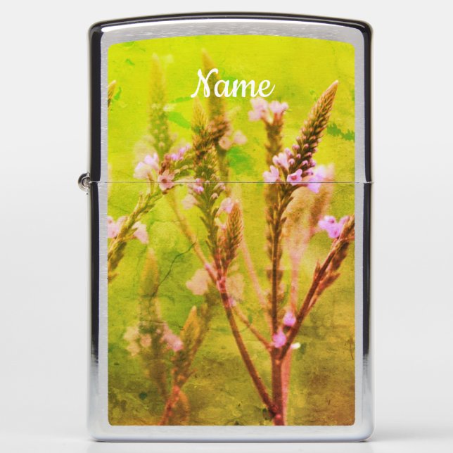 Wild Vervain Flowers Floral Art Personalized Zippo Lighter (Front)