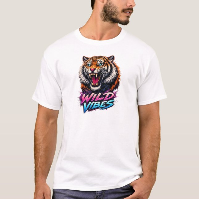 Wild Vibes Neon Tiger T-Shirt (Front)
