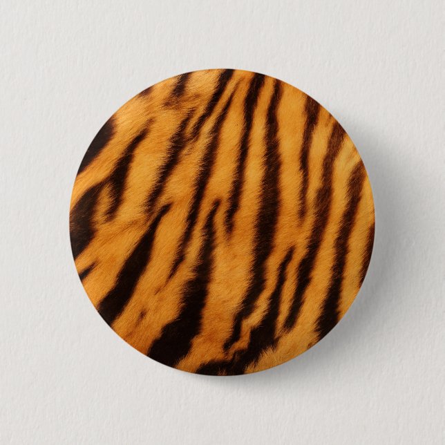 Wild & Vibrant Orange Tiger Stripes Button (Front)