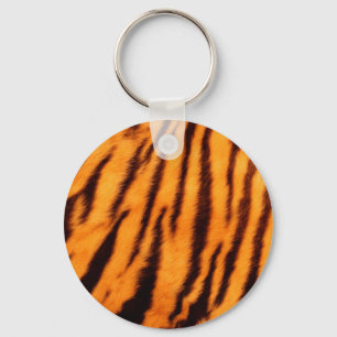 Wild & Vibrant Orange Tiger Stripes Keychain