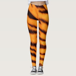 Wild & Vibrant Orange Tiger Stripes Leggings
