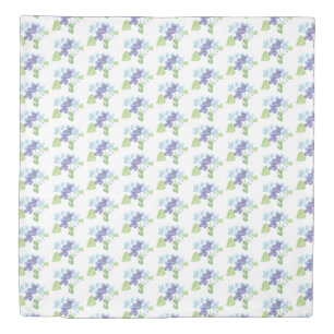 Wild Violet Flowers Illustration  Duvet Cover