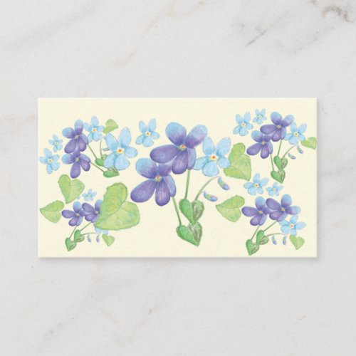 Wild Violet Flowers Illustration  Enclosure Card