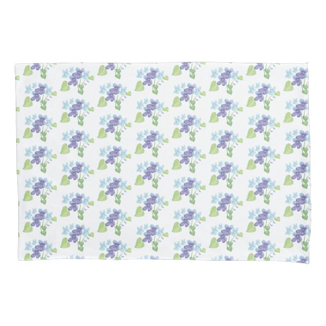 Wild Violet Flowers Illustration   Pillow Case (Front)