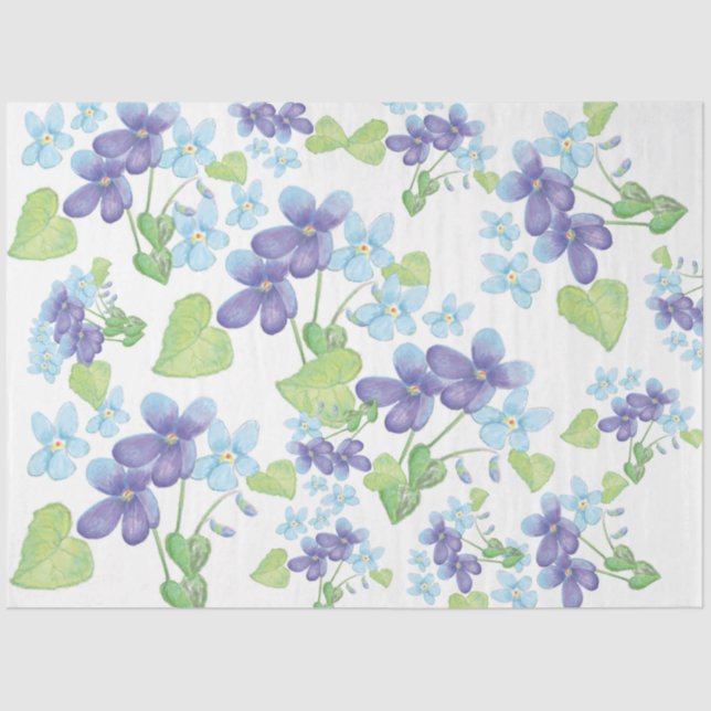 Wild Violet Flowers   Tissue Paper (Front)