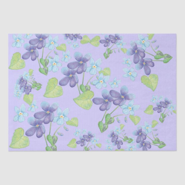 Wild Violet Flowers   Tissue Paper (Front)