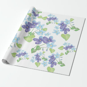 Wild Violet Flowers Wrapping Paper