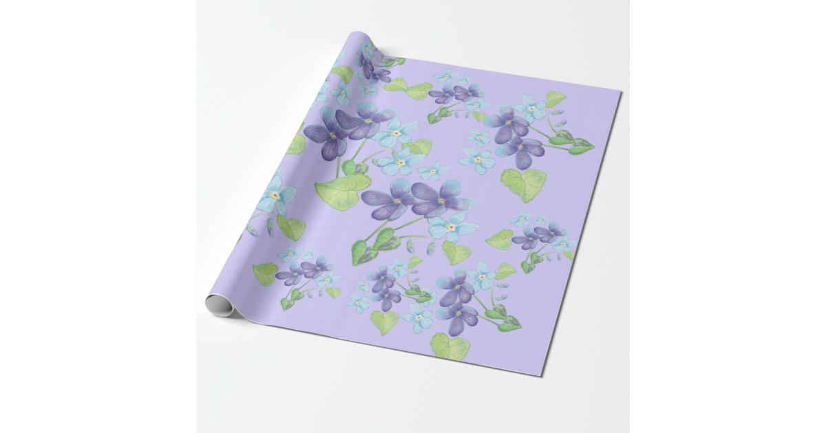 Violets Wrapping Paper, Floral Wrapping Paper, Spring Wrapping Paper,  Summer Wrapping Paper, Wild Flowers Wrapping Paper, Wrapping Paper For 