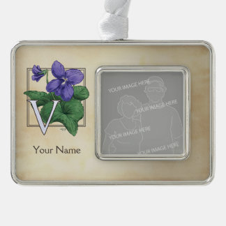 Wild Violet Personalized Flower Monogram Ornament