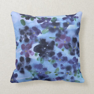 Wild Violet Purple and Blue Designer Throw Pillow