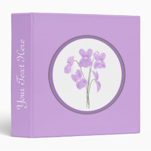 Wild Violet Watercolor Bouquet Scrapbook Binder