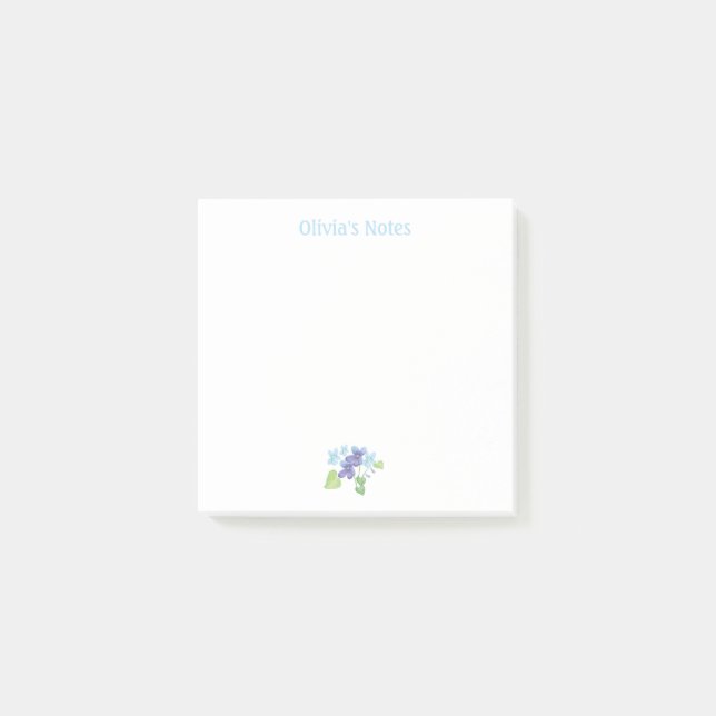 Wild Violets are Blue & Purple Personalized Post-it Notes (Front)