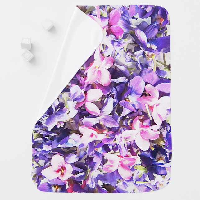 Wild Violets Baby Blanket (In Situ)