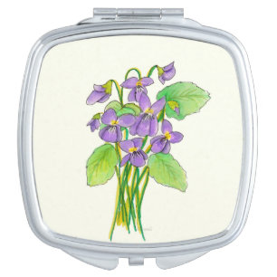 Wild Violets Compact Mirror