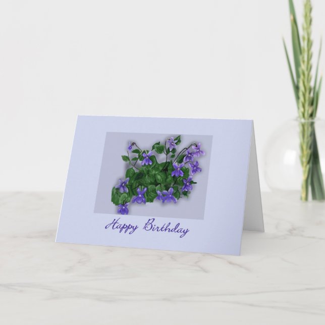 Wild Violets Happy Birthday Card (Front)