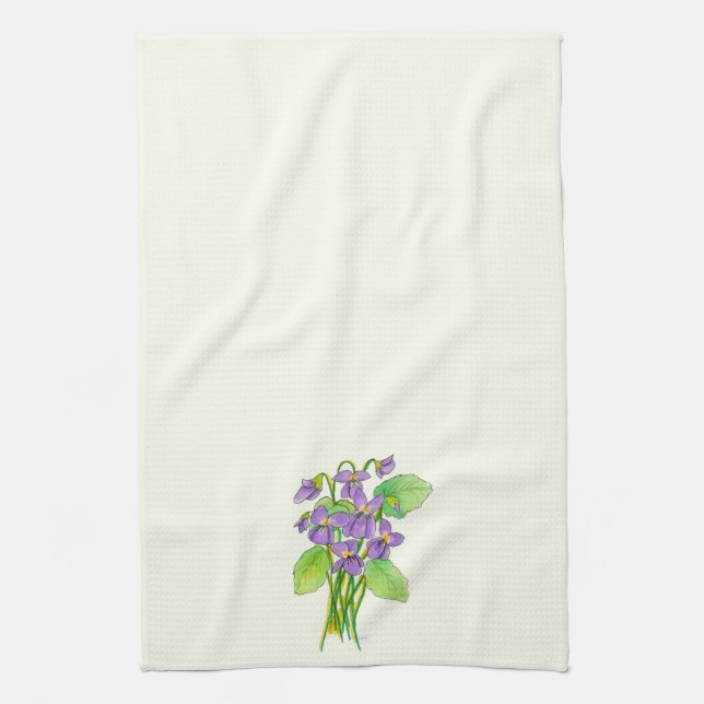 Wild Violets Kitchen Towel (Vertical)