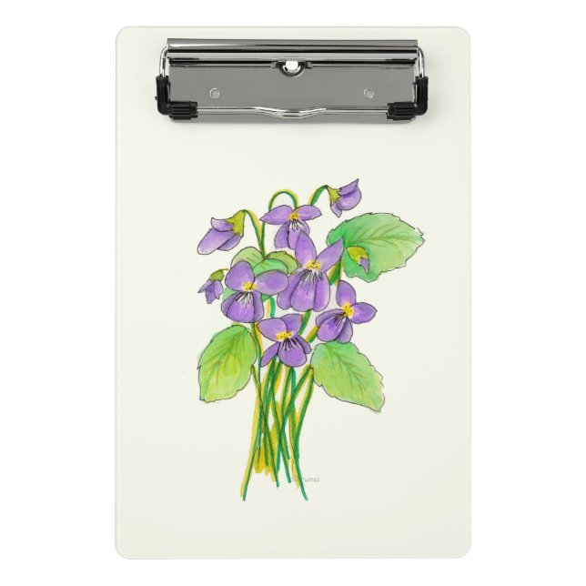 Wild Violets Mini Clipboard (Front)