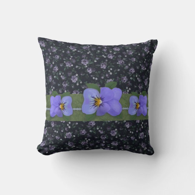 Wild Violets Pillow (Front)